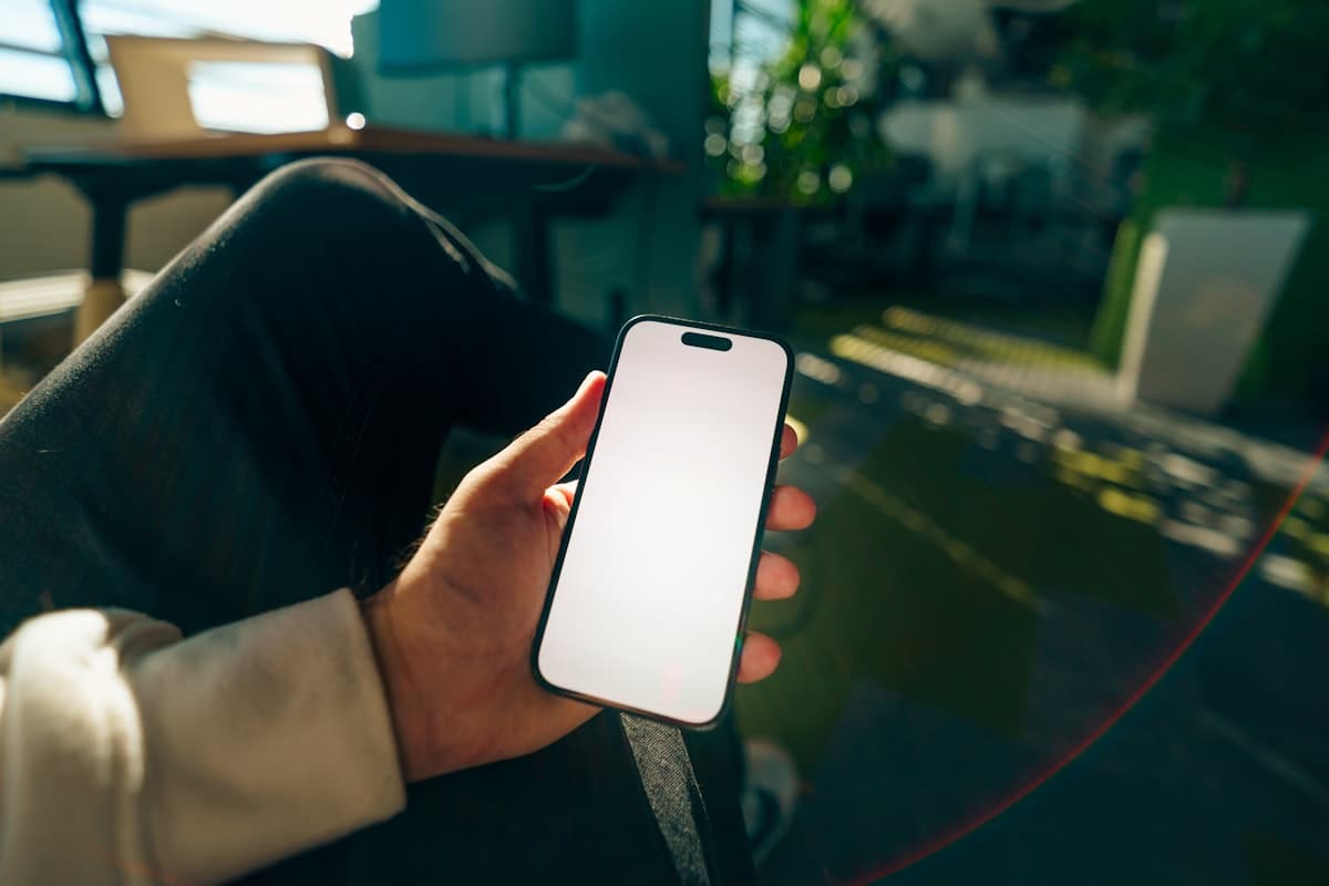 Person booking a service on a phone
